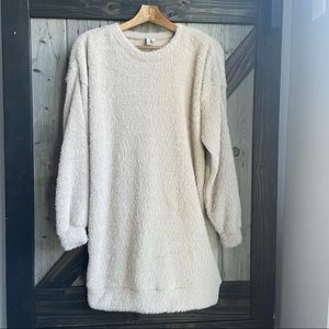 Asos faux fur light tan tunic sweater size 8